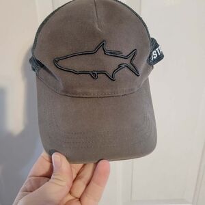Gray Shark Embroidered Cap